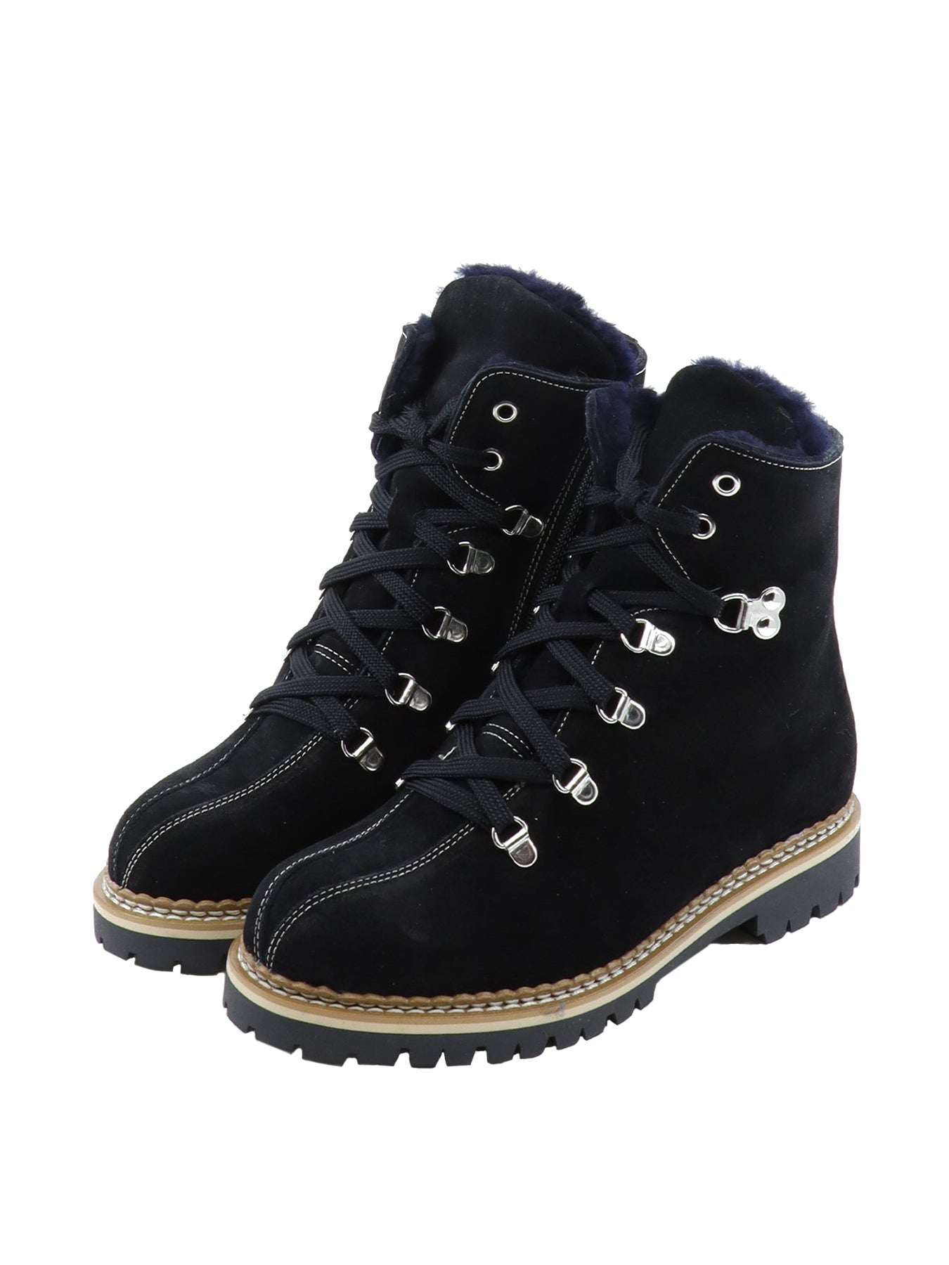 Bottines en croûte de cuir noir La Thuile 962