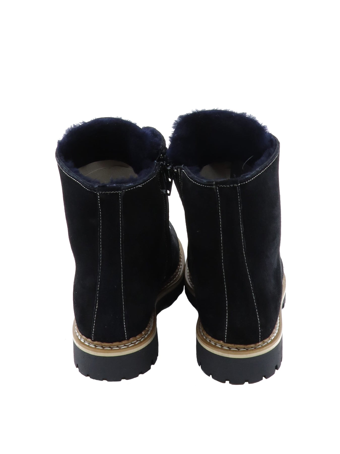 Bottines en croûte de cuir noir La Thuile 962