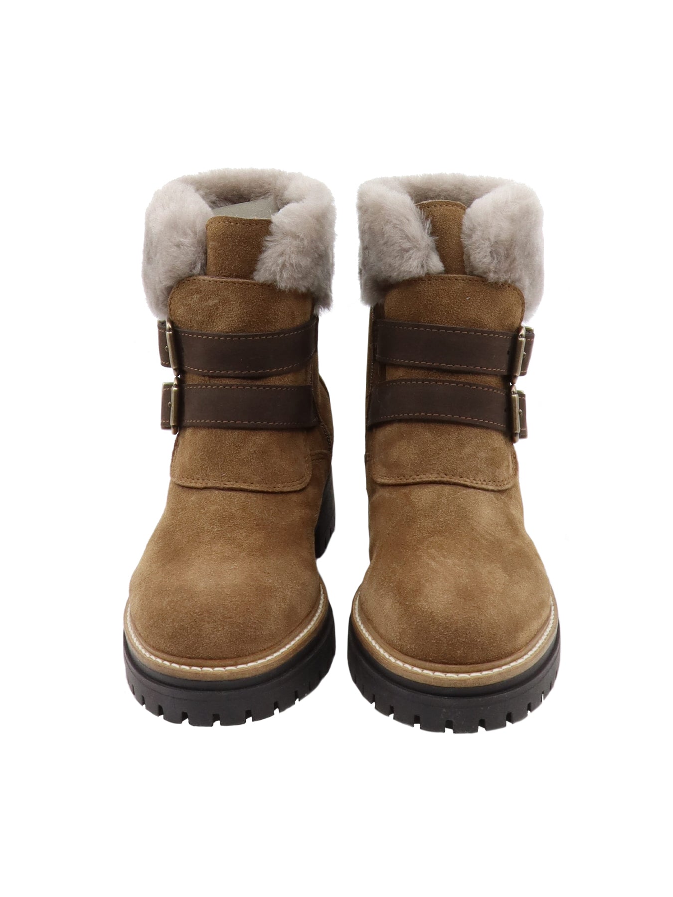 Bottines en croûte de cuir tabac La Thuile 978