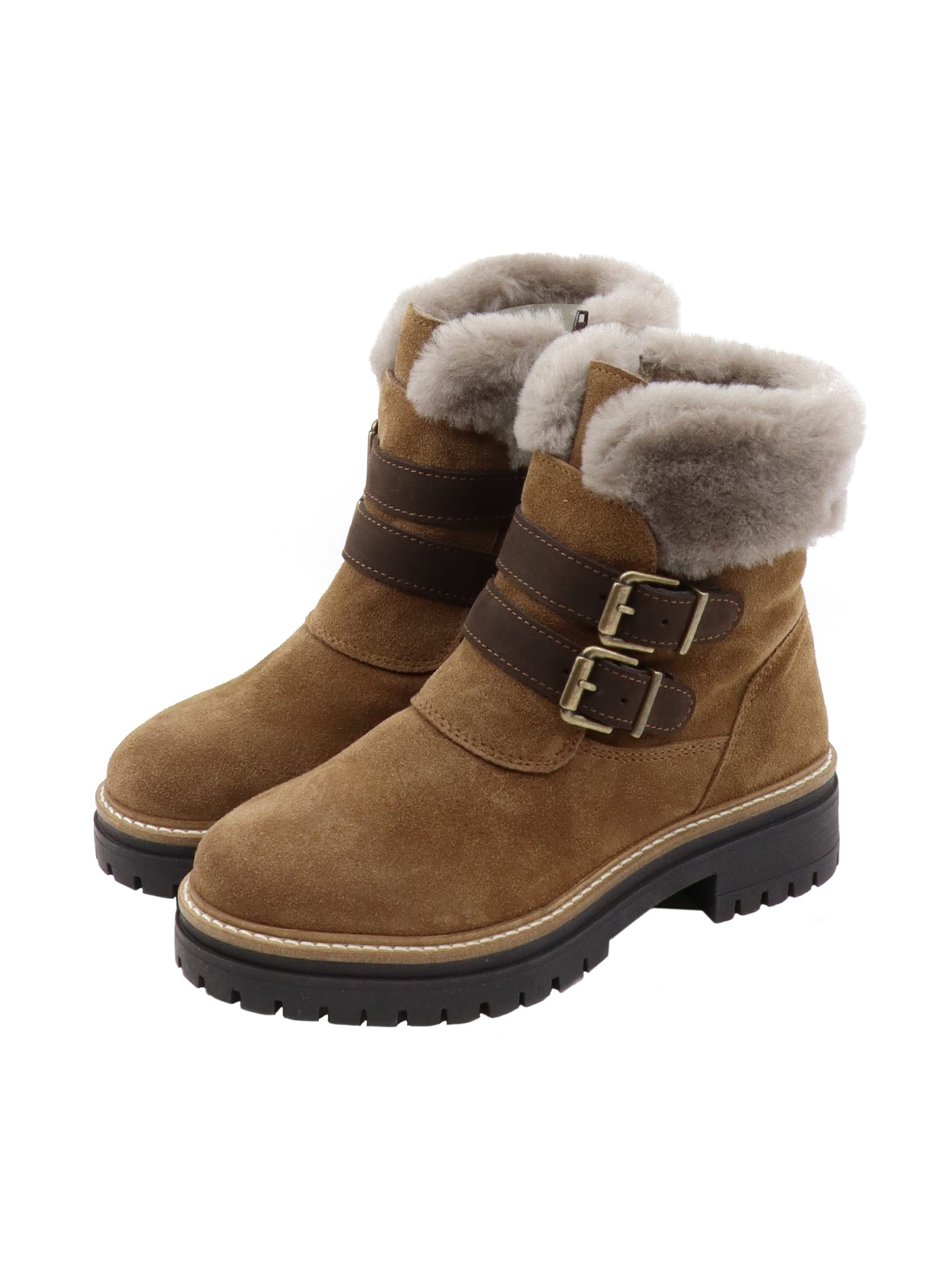 Bottines en croûte de cuir tabac La Thuile 978