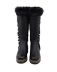 Bottes en cuir noir à lacets La Thuile