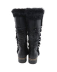 Bottes en cuir noir à lacets La Thuile