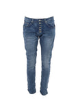 PdJ – Denim-Jeans mit Strassknöpfen