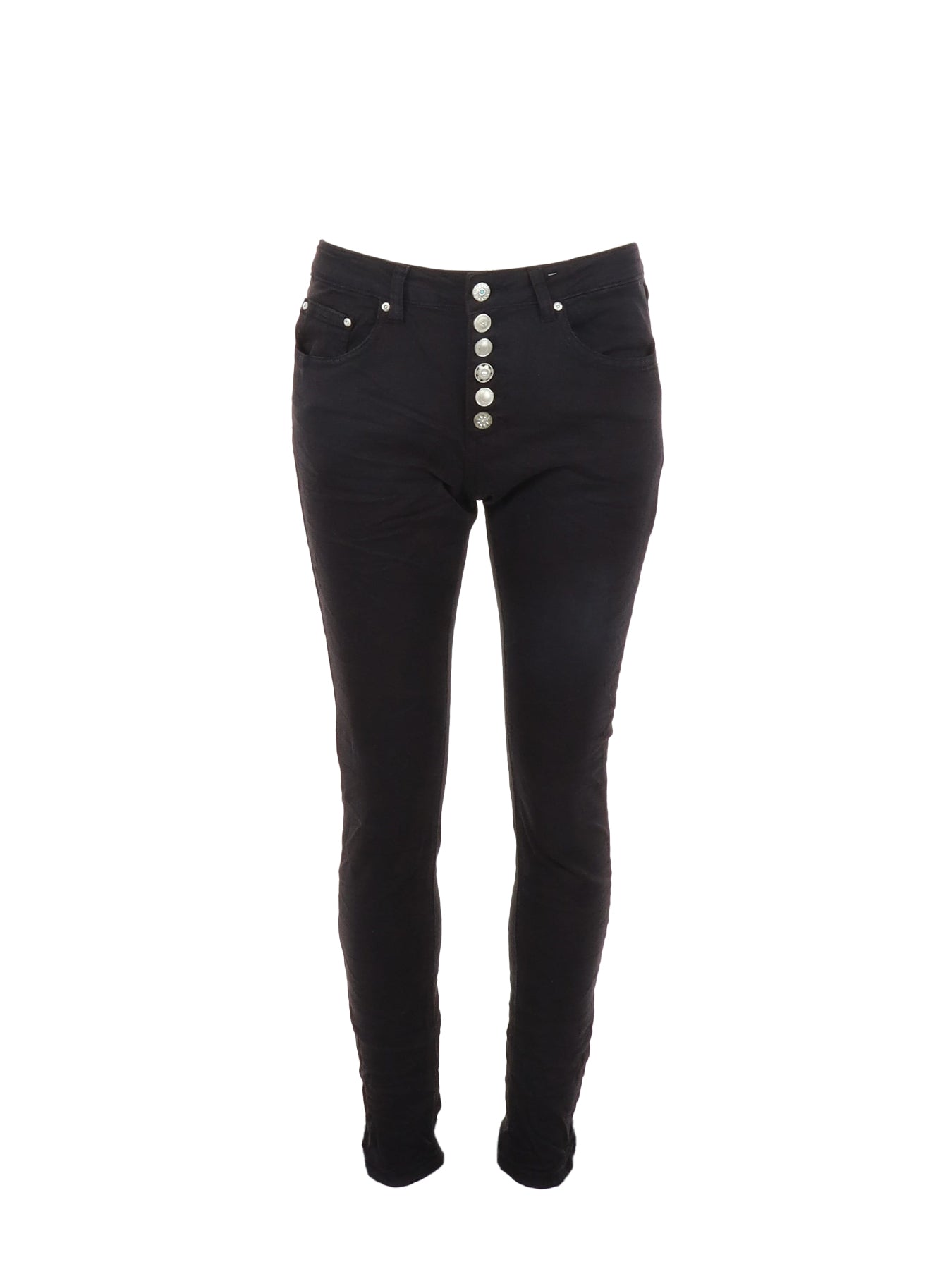 PdJ – Schwarze Jeans mit Strassknöpfen