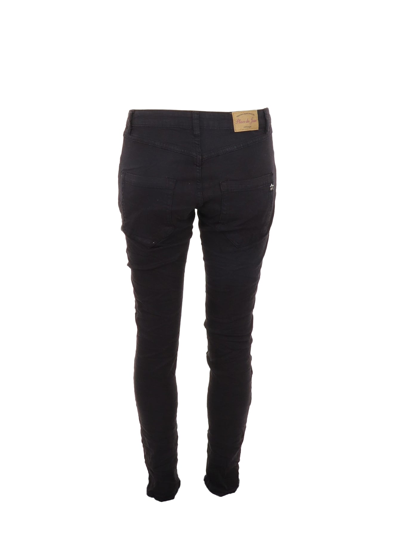 PdJ – Schwarze Jeans mit Strassknöpfen