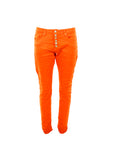 PdJ – Orange Jeans mit Strassknöpfen