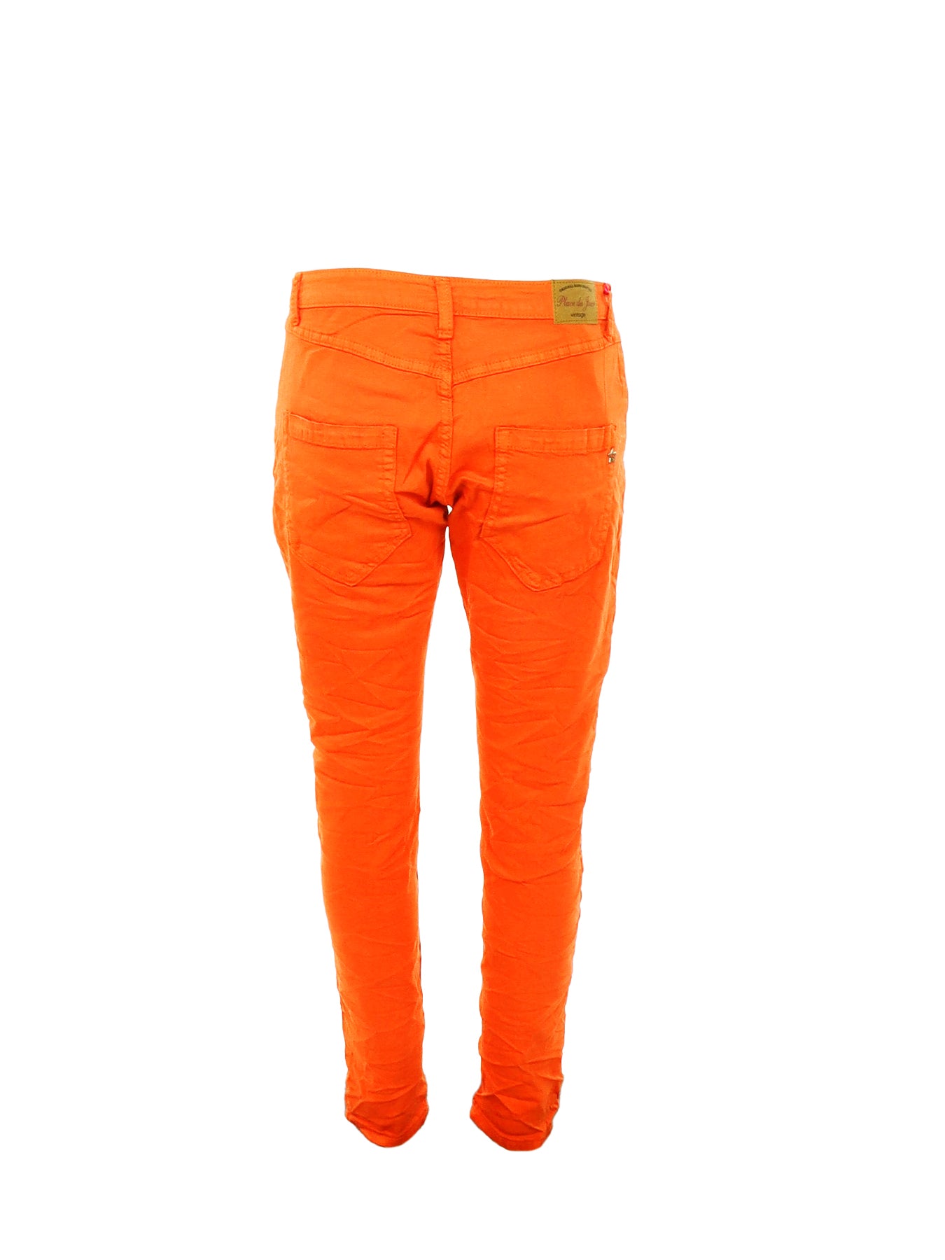 PdJ – Orange Jeans mit Strassknöpfen