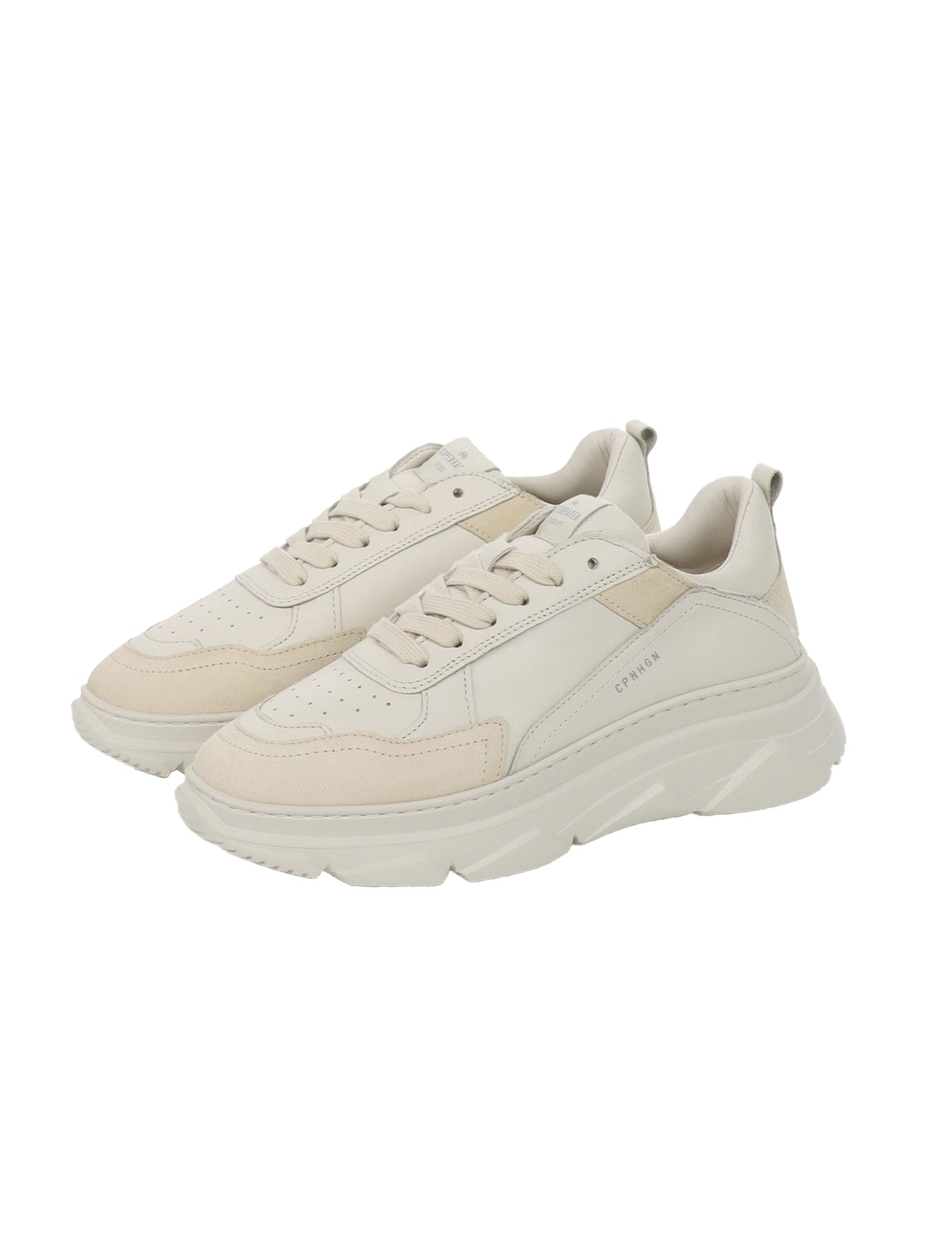 CPH 46 Cremefarbene Sneakers aus Ledermix