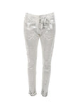 PdJ Silberne Lamé-Weißjeans