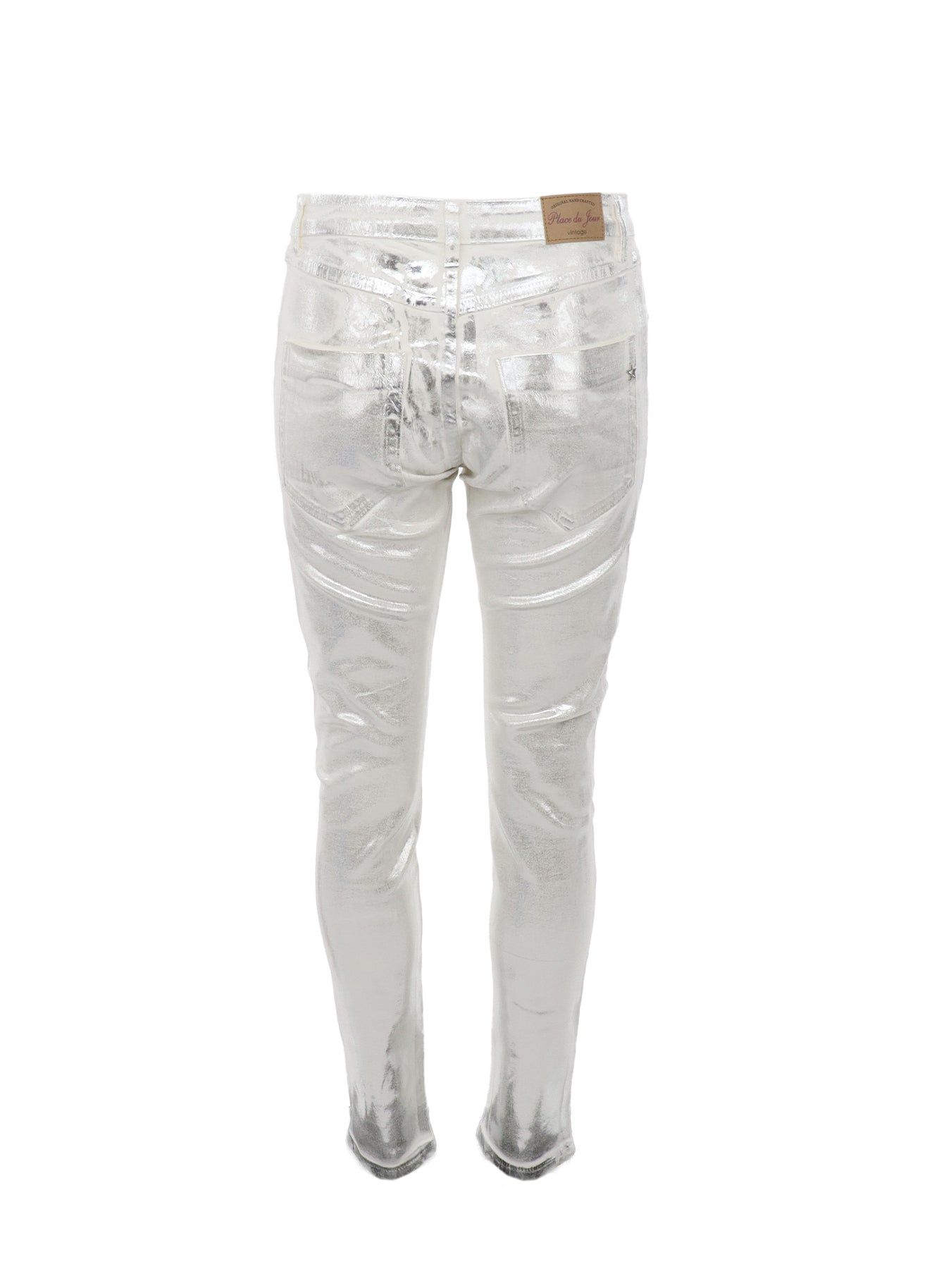 PdJ Silberne Lamé-Weißjeans