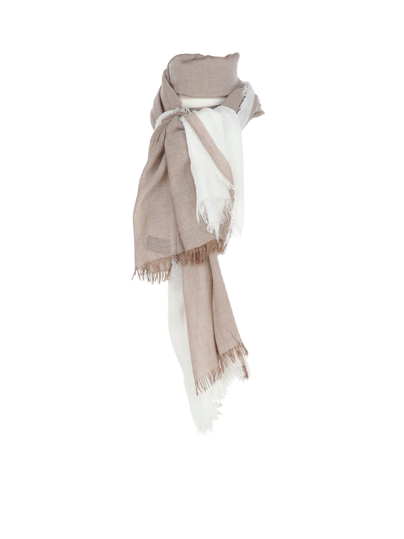 Zweifarbiger Schal in Beige/Ecru
