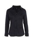 Exetera – Schwarze, taillierte Bluse