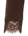 Pull coffee col V dentelle