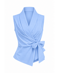 Chemise nouée emmanchures américaines ciel