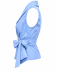 Chemise nouée emmanchures américaines ciel