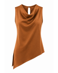 Top asymétrique cognac