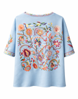 T-Shirt FLORAL-Universum Himmelblau