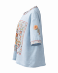 T-Shirt FLORAL-Universum Himmelblau