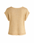 T-shirt maille ajourée doré