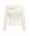 Top drapé écru satiné