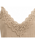 Top bretelles camel lin