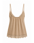 Top bretelles camel lin