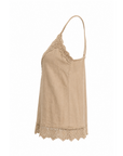 Top bretelles camel lin