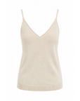 Top maille fine beige lurex