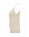Top maille fine beige lurex
