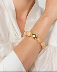 Organic Pearl Bracelet gold creme brulée marble Vanessa Baroni
