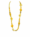Lange Halskette HERZ/BLUME Gelb