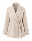 Veste évasée ceinturée beige