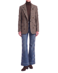 Blazer Tartan Wolle Taupe Interdee