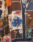 Blouse foulard marine motif automnal