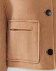 Cardigan camel court col rond
