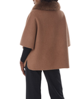 Cardigan col fourrure zippé camel