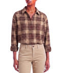 Chemisier oversize NEW-YORK carreaux marron