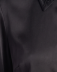 Bluse Schwarz Seide Interdee Kragen Sequins