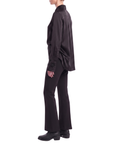 Bluse Schwarz Seide Interdee Kragen Sequins