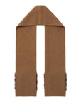 Cognac scarf with fur pockets