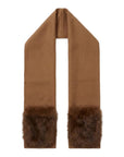 Cognac scarf with fur pockets