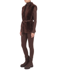 Gilet peau lainée cacao Interdee