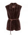 INTERDEE gilet peau lainée cacao