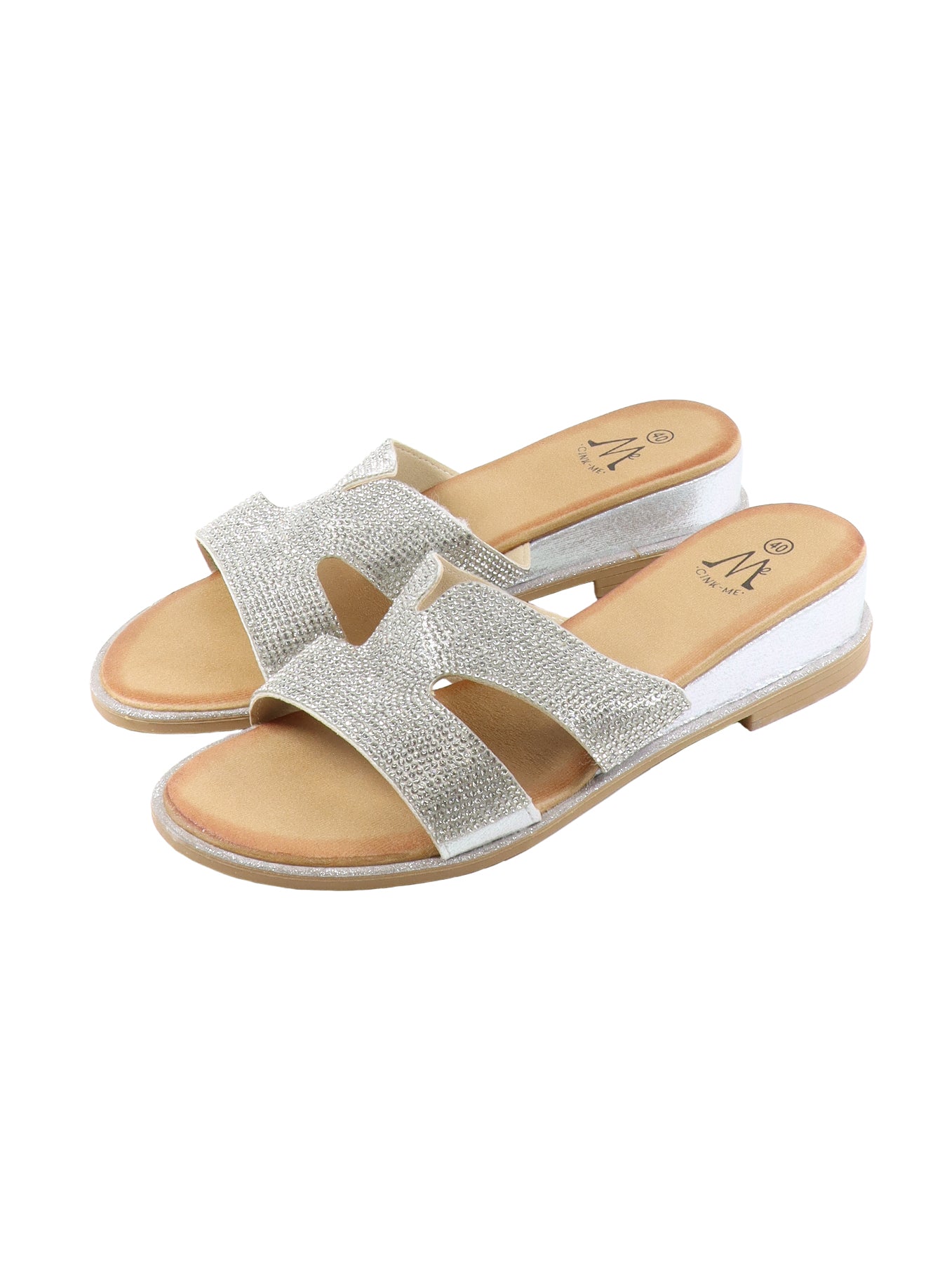 Mules strass argent