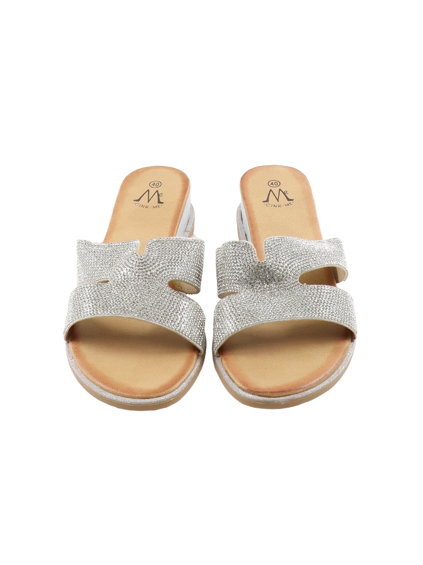 Mules strass argent