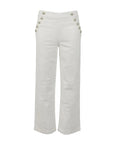 Jeans Wide leg blanc boutons FLEURS