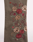 Jeans marron fleurs baroque