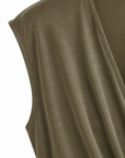 Robe drapée noeud kaki