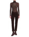 Pantalon chino velours côtelé marron