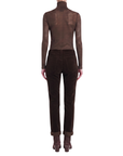 Pantalon chino velours côtelé marron